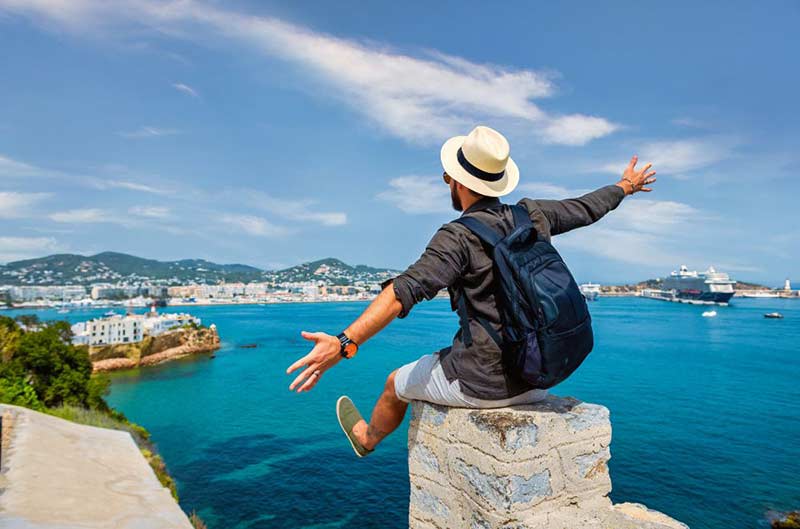 Man sitting on a rock